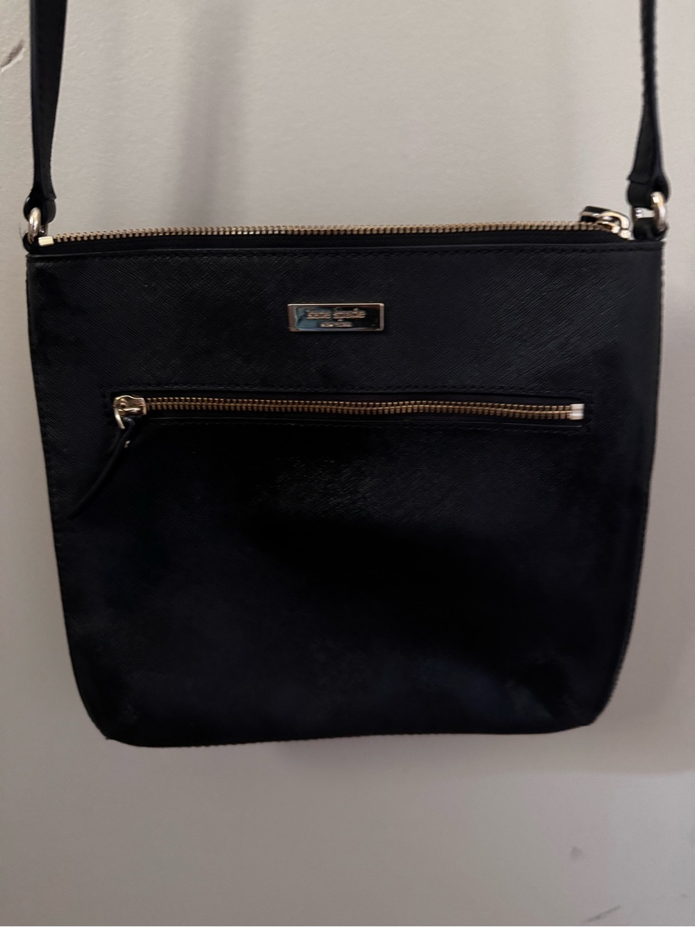 kate spade Black Crossbody Bag with Front Zip Pocket